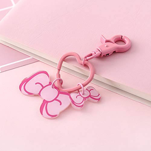 JLZK Bonito Rosa Flor Chaveiros Sakura Estrela Arcylic Chaveiro Menina Saco Pingente Chaveiro Presentes Estudante Presente