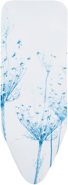 Brabantia Size C (124 x 45cm) Ironing Board Cover with Durable 2mm Foam Layer (Cotton Flower) Easy-Fit, 100% Cotton