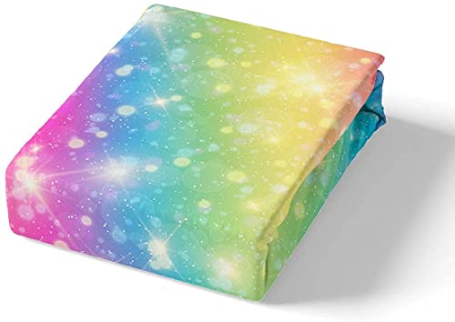 Homemissing Rainbow Color Bedding & Linen Set Girls Kids Cute Cartoon Duvet Cover with Zipper Ties Soft Microfiber Bedding Set,Single Size - Image 4