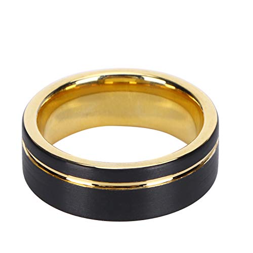 Herrenring, Wolframkarbidring für Männer und Frauen, galvanisierter Wolframkarbidring, mattes Finish, abgeschrägte Kanten, Paare, Hochzeit, Verlobungsband, poliertes Finish, Komfort Cover
