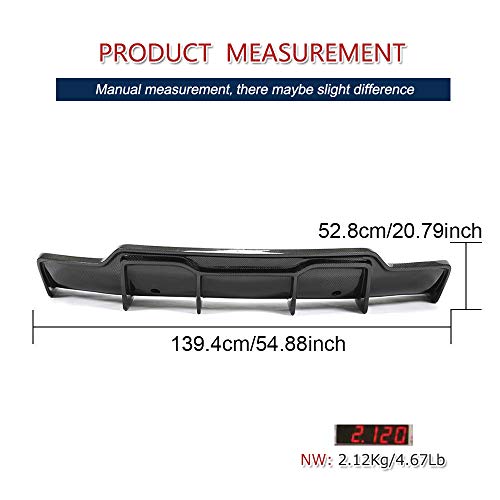 Jc Sportline Carbon Fiber Rear Diffuser Fits For Tesla Model 3 Sedan 2016-2022 Bumper Cover Lower Lip Spoiler Valance Protector Body Kits Factory Outlet (Style A) #TOP6