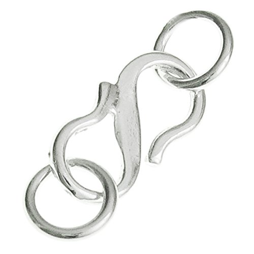 Dreambell 2 Sets 925 Sterling Silver 10mm S Hook Eye Clasp Link Connector with Jump Ring