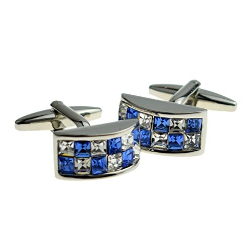 Mancuernillas para Hombre GTR X2F036 con Cristales Azules y Blancos miniatura 1