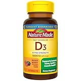 Nature Made Vitamin D3 5000 IU (125 mcg) Extra Strength, Vitamin D Supplement for Immune Support, 70 Sugar Free Fast Dissolve Tablets, 70 Day Supply