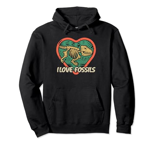 I Love Fossils Awesome Archeology Tees Dinosaur Bones Gear Sudadera con Capucha