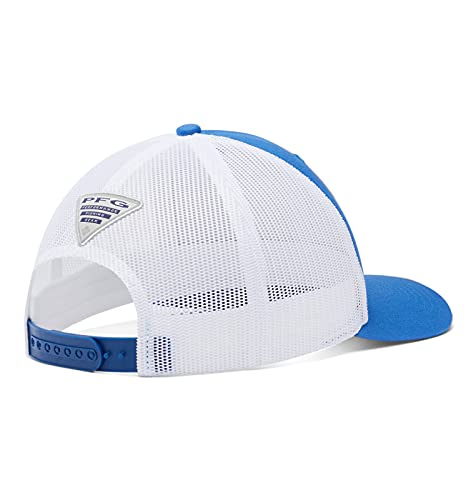 Columbia Men's Pfg Fish Flag Snapback Ball Cap, Breathable, Adjustable , Vivid Blue/White #TOP1