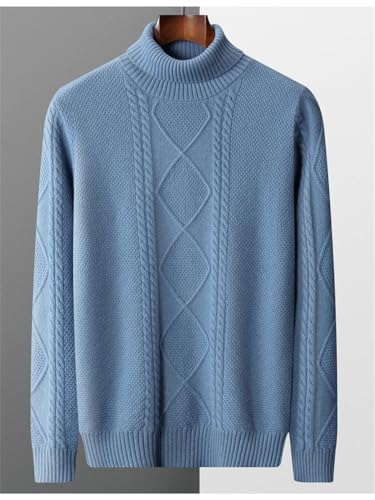 Men's Wool Sweater High Neck Knit Pullover Solid Color Thick Loose Fit Business Long Sleeve Autumn Winter Top3