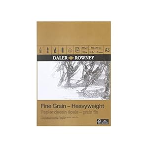 Daler Rowney Papierblock, feine Körnung, schwer, A3, 200 g, 30 Blatt
