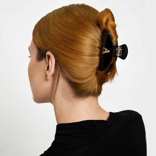 Image of CWJCYTNSN 2 PCS Hair Claw Clips for Women Non-slip Black Pink Claw Clips for Thick Thin Hair Stylish A Hair Clips Elegant Hair Accessory Girls
