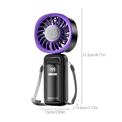 Ventilateur portable rechargeable à main, mini refroidisseur pliable LED - 6