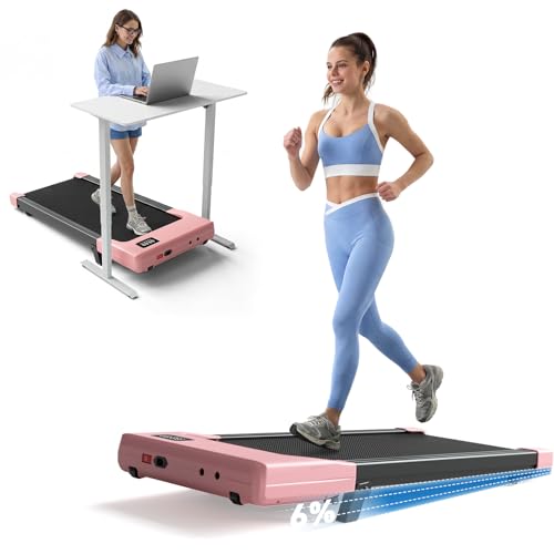 DeerRun Under Desk Walking Pad with 6% Manual Incline
