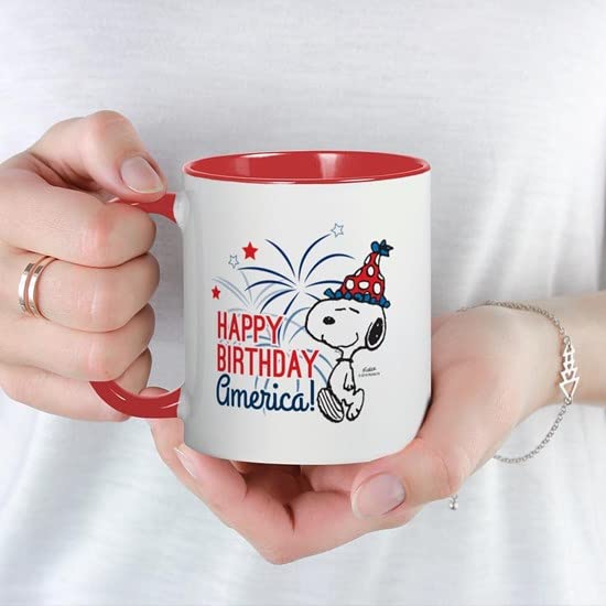 Taza de cerámica CafePress Snoopy Happy B Day 11 oz miniatura 5