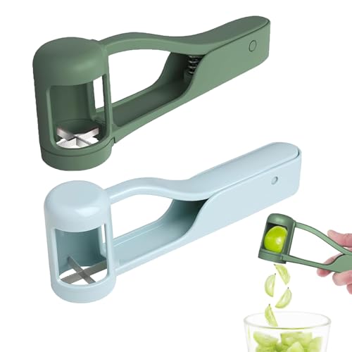 2 PCS Grape Cutter Grape Cutter for Toddlers Stainless Steel Quarter Grapes Slicer Grape Slicer Kitchen Gadget for Vegetable Fruit Salad Cake Decor Stainless Steel Kitchen Gadget Fruit Cutter