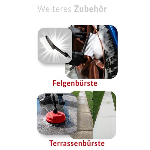 LEHMANN Hochdruckreiniger Jukon mit 9-teiliges Zubehörset, Druckreiniger mit Flächenreiniger für...