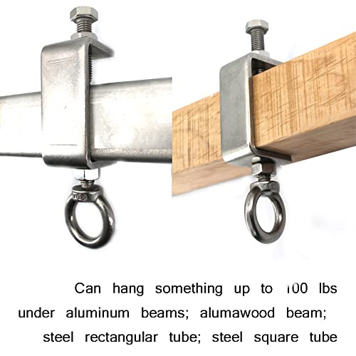 2Inch C Clamp Hook Stainless Steel;Pipe Clamp Hooks For Hanging;Metal Clamp;Beam Clamp Hanger; Aluminum Beam Lifting Ring;Alumawood Beam Lifting Ring.lockable Width Is 1.33"~2"(3Pack) #TOP1