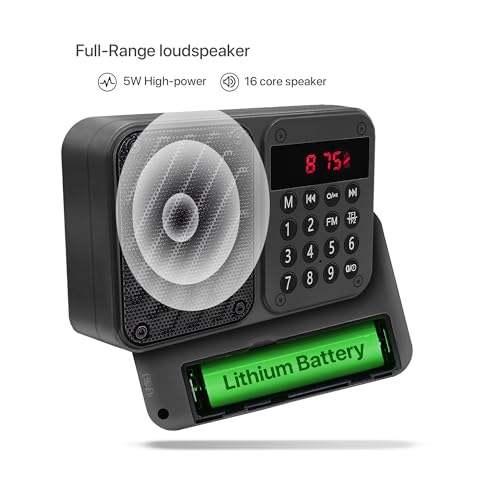 Fire Turtle M7 Pocket Blast FM Radio with Bluetooth Speaker with Powerful Sound, 6w-12 Hours (Tupe C Charging) and Number Pad (AUX, SD Card, USB... - Image 4