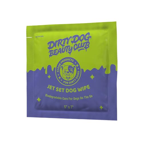 Dirty Dog Beauty Club - Jet Set Dog Wipes - Thick, Gentle, Biodegradable, Chemical Free, Alcohol Free, Soothing with Calendula and Aloe Vera - (30 Count), Unscented