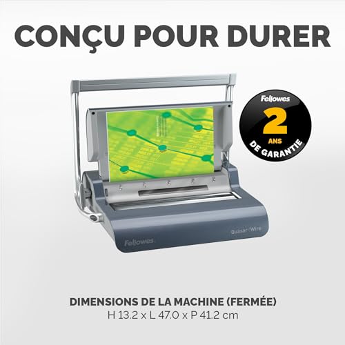 Machine à relier de bureau Fellowes Quasar+ argent pour assembler vos rapports