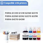 GI-21 G3270 G3260 Ink Bottles Compatible for Canon 21 GI-21 GI21 Ink Refill Bottles Set, Compatible for Canon PIXMA G3270 G3260 G3290 G3272 G4280 G4270 G2270 G2260 G1220 G1230 Printer 4-Pcs, BK/C/M/Y