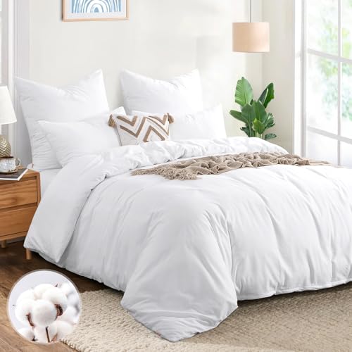 Aisbo Bettwäsche 200x220 Baumwolle Weiß - Bettwäsche-Sets Bettbezug...