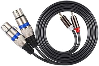 Dual for RCA Male to Dual XLR Female Audio Adapter Cable Patch Cord Double-row PVC Wire for Audio Connections from Microphone Mixers, Headphone Amplifiers, and other Equipment.