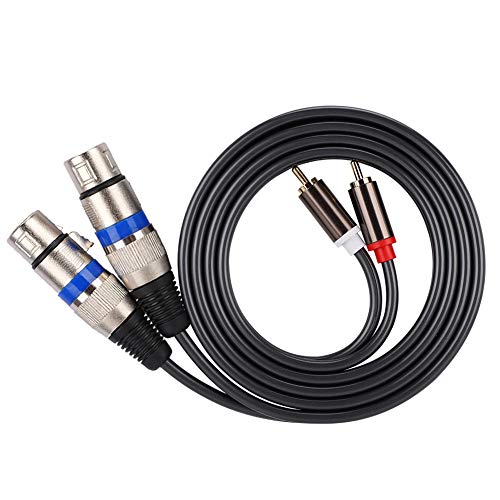 Bindpo Dual XLR Dual RCA Cable, Dual RCA macho a Dual XLR hembra Adaptador Cable de audio estéreo,...