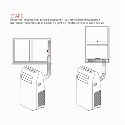 NOENNULL Kit de Joint de Fenêtre de Climatiseur Portable, 2 Pièces, Universel, Mobile, Plaque d'étanchéité de Fenêtre Réglable, Déflecteur D'attelle (Couleur Assortie) – vue 3