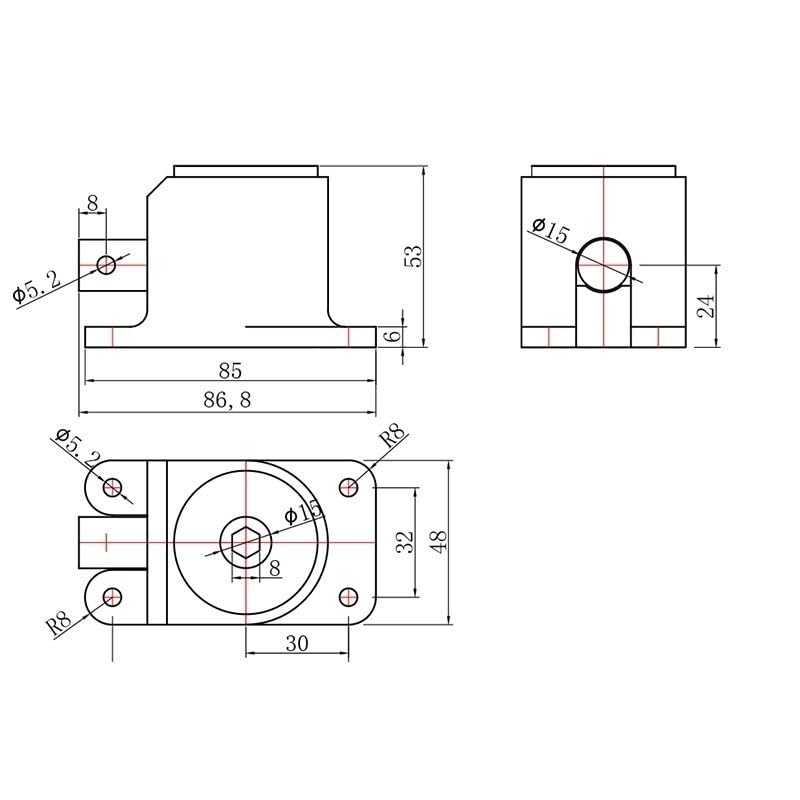 Mechanical Steering 1pcs 1:1 Transmission Bevel Gear Gearbox 15mm Diameter Shaft Reversing Gearbox 90 Degree Steering Gearbox Direction Transmission
