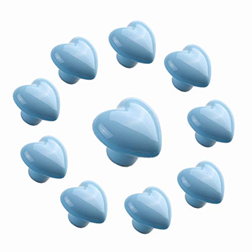 Youkap 10pcss Azul Solo Agujero Moderno Corazón Estilo Cajón de La Puerta Perillas Aparador Armario de Cocina Armario Tira Manijas