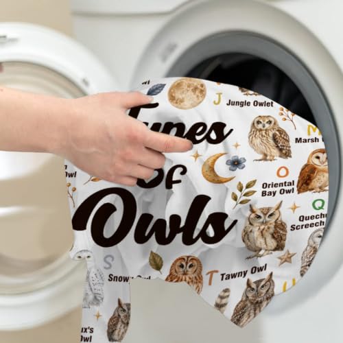 Owl Blanket,Types of Owls Blanket Owl Throw Blankets for Adults - image 6