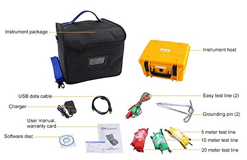 Earth Ground Resistance Tester Meters Two Three Wire Digital Earth Resistance Tester 2000Ohm For Electrical Equipment Rechargeable Lithium Battery Ground Resistance Measurement #TOP2