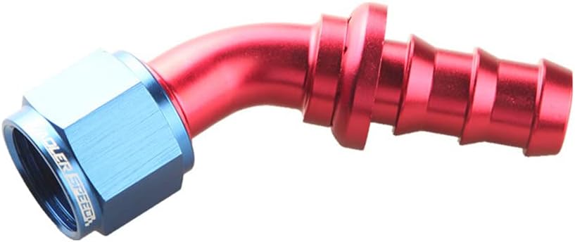 ADLERSPEED AN16 16AN Female 45 Degree Swivel Push On/Push Lock Hose End Oil Fuel Line Fitting Black