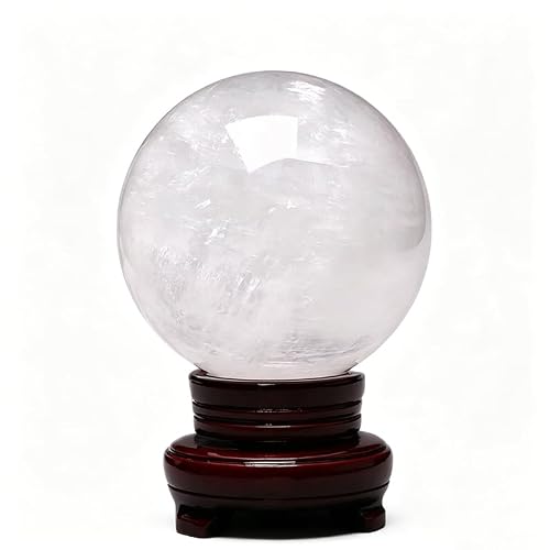 NIBHZ Natural Quartz Crystal Healing Ball - Wind Crystal Ball for Lucky Wealth Protect The House,70mm