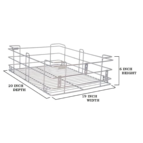 Image of BLOO BASKET 202modular kitchen accessories cabinet, 6-Piece Utensil Organizer, Stainless Steel, Silver (19 Inch Width * 20 Inch Depth, WITHOUT CHANNEL)