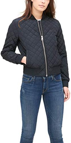 Levi's Women Diamond Quilted Bomber Jacket, Black, Medium