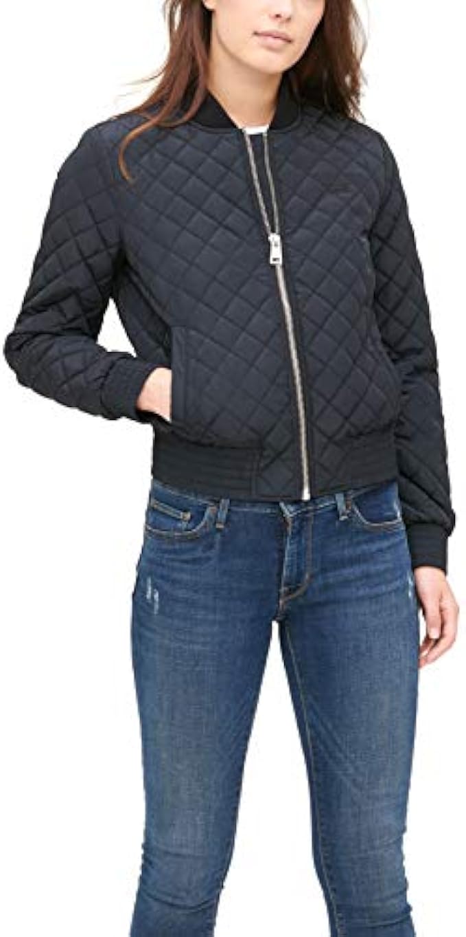 Levi's Women Diamond Quilted Bomber Jacket, Black, Small