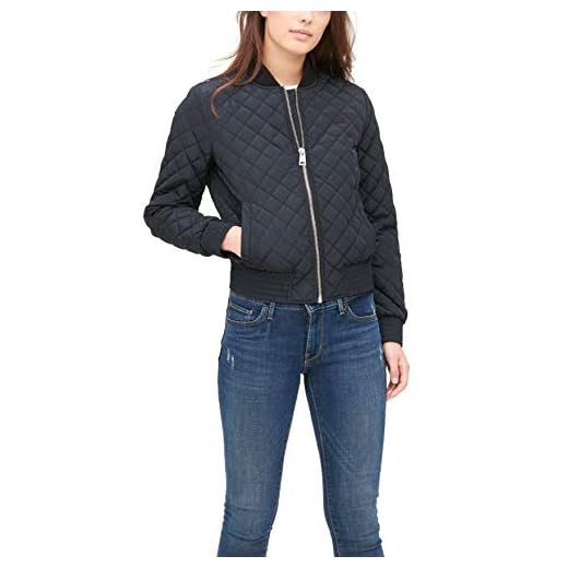 Levi's Women Diamond Quilted Bomber Jacket, Black, Medium