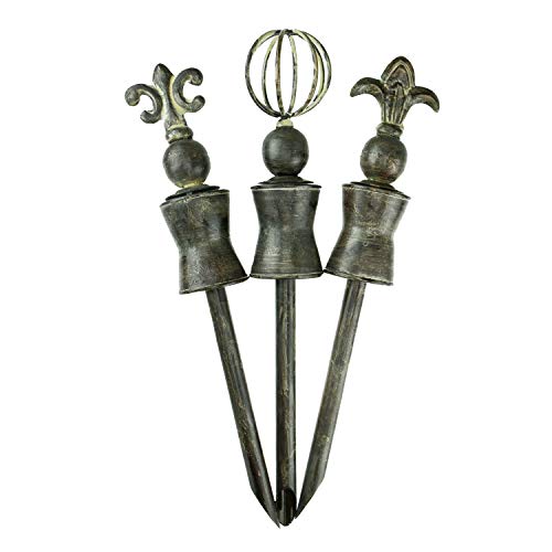 Clever Garden Heavy Duty Decorative Hose Guide - Spherical, Floral, Crest, 3 Pack