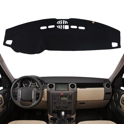 KEYOOG Dashboard Cover Dash Mat Fit for La-nd Rover 2009-2005 LR3,2016-2010 LR4,2013-2006 Range Rover Sport (Without HUD Models),Car Dash Board Mat Anti-Glare Carpet,Non-Slip Pad (Black)