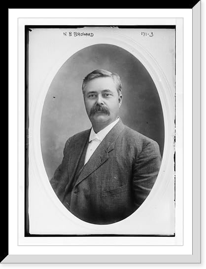 Historic Framed Print, N.B. Broward, cameo portrait, 17-78" x 21-78"