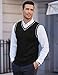 COOFANDY Men's Sweater Vest V Neck Slim Fit Casual Sleeveless Twisted Knitted Pullover Sweater, Black, Large