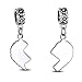 Engrave Mother Daughter Puzzle 2 Piece Split Heart Sisters Bead Charm For Mom .925 Sterling Silver Fit European Bracelet
