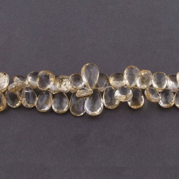 Perles citrine naturelle 15mm-22mm briolettes facettées poire sur fil de 8 pouces
