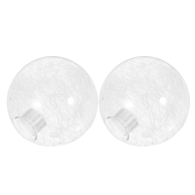 NUOBESTY 2piezas Pantalla Lámpara Vidrio Redonda Decorativa Tulipa Transparente Con Rosca Para Lámpara Techo Protector Globo Esfera Clara Para Salón y Comedor