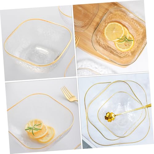 Bol de cuisine polyvalente carré martelé, verre transparent - 5