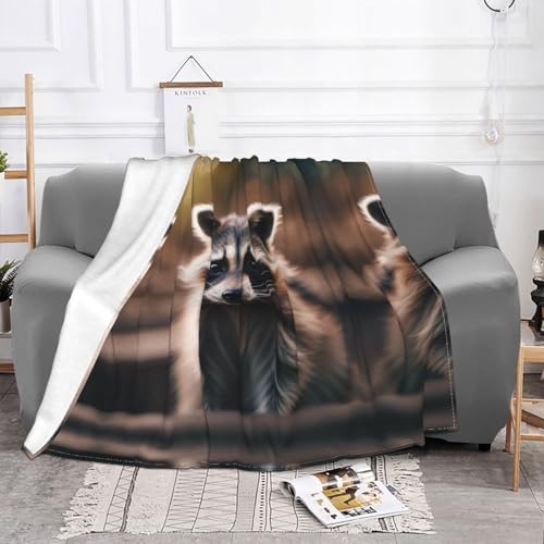 Couverture flanelle raton laveur plaid doux lit canapé