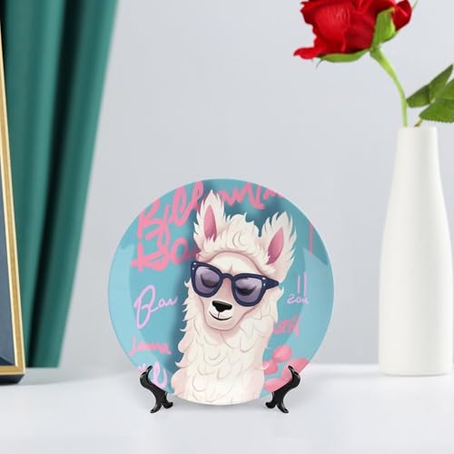 Plato decorativo Cool Liama Bone China 6 pulgadas miniatura 6