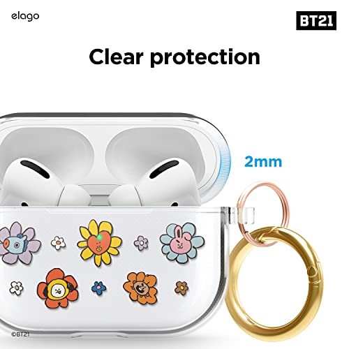 Elago L Bt21 Flower Clear Case Compatible With Apple Airpods Pro, Durable Tpu Material, Reduced Yellowing, Clear Protection, Supports Wireless Charging [Official Merchandise] (Flower Garden) #TOP3