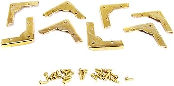 C. B. Gitty 8pc. Decorative Low-Profile Brass Box Corners with 24 Mounting Screws