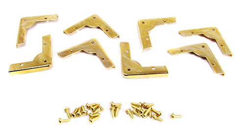 C. B. Gitty 8pc. Decorative Low-Profile Brass Box Corners with 24 Mounting Screws